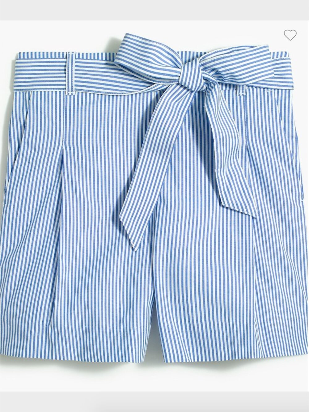 J. Crew Blue & White Strip Tie-Waist Short in Cotton Poplin - Size 00